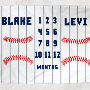 Twins Milestone Blanket - Twin Boys Milestone Blanket - Sports Twins Milestone Blanket - Baby Boys - Twins Baseball - Twins Baby Shower