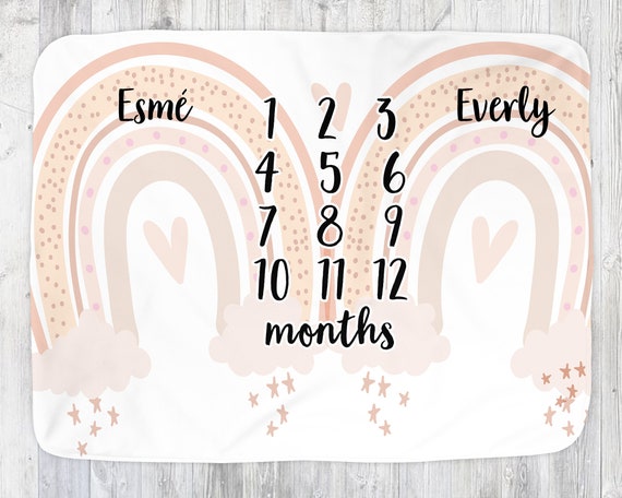 Twin girl milestone blanket sale