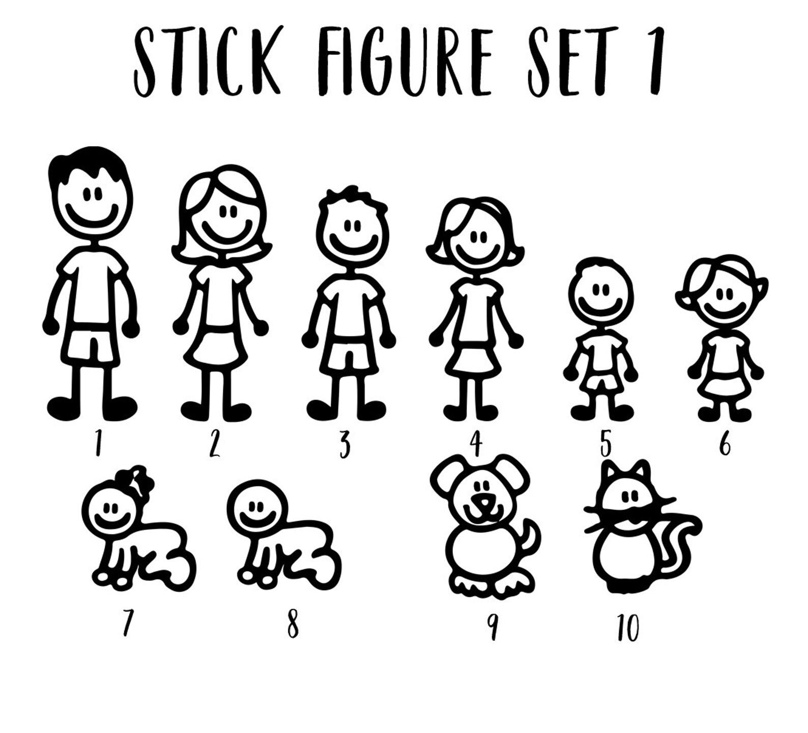 Family stick figure drawing Mounted Print by quali-shirts, stick