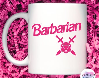 Dungeons and Dragons Gifts for Her, Custom D&d Barbarian Mug, Personalized Dungeons and Dragons