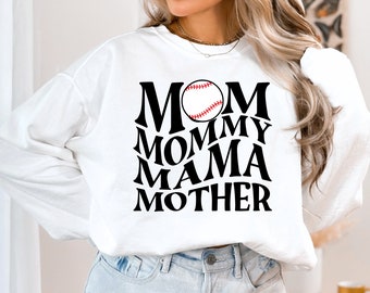 Mom Baseball Sweatshirt, Mom Baseball Shirt, Mothers Day Gift, Mama Baseball Shirt, Mommy Shirt, Cotton Shirt,  Sweatshirts for Women