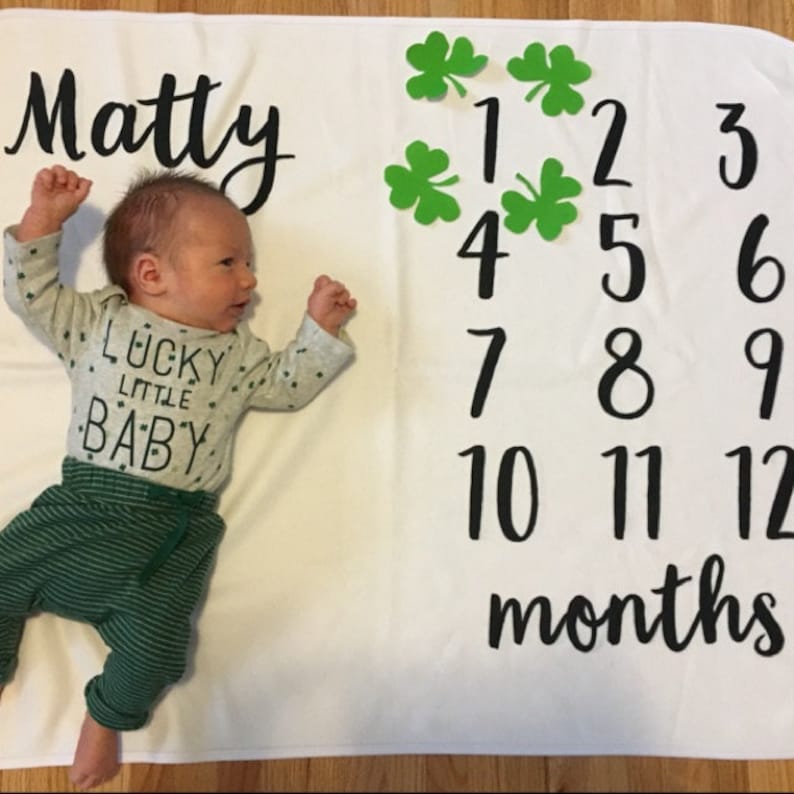Baby Month Milestone Blanket Personalized Baby Blanket New Etsy