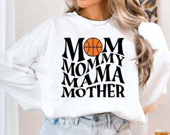 Mom Basketball Sweatshirt, Mom Shirt, Mama Sweatshirt, Mama Basketball Shirt, Mothers Day Gift, Cotton Shirt,  Sweatshirts for Women