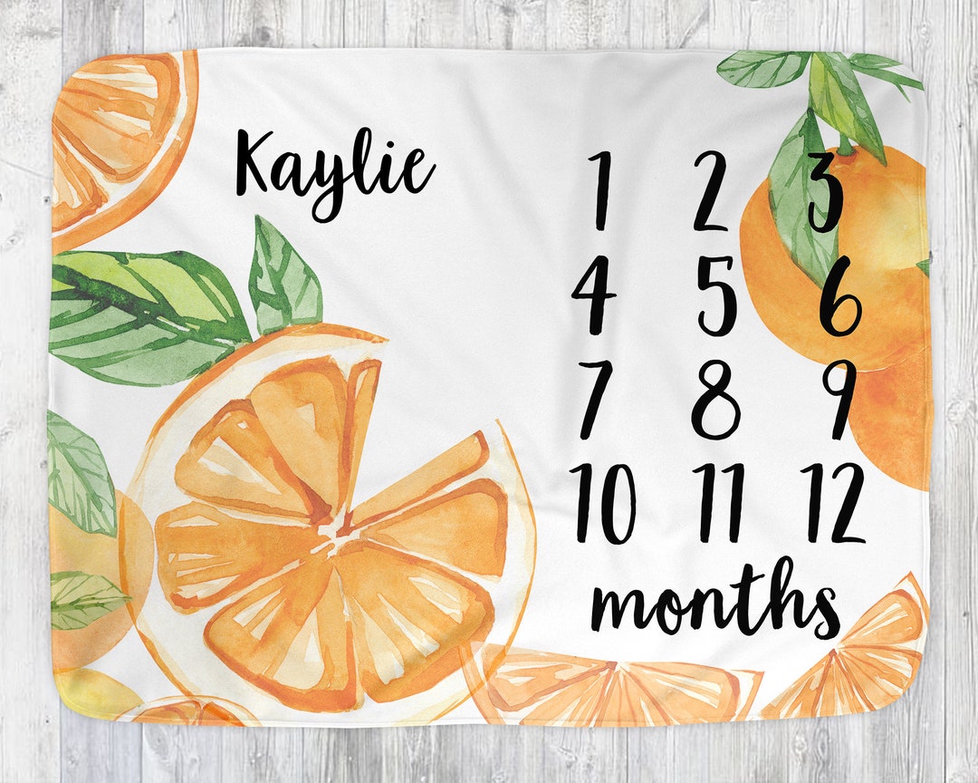 Orange Milestone Baby Blanket Orange Baby Blanket Orange Baby Gifts