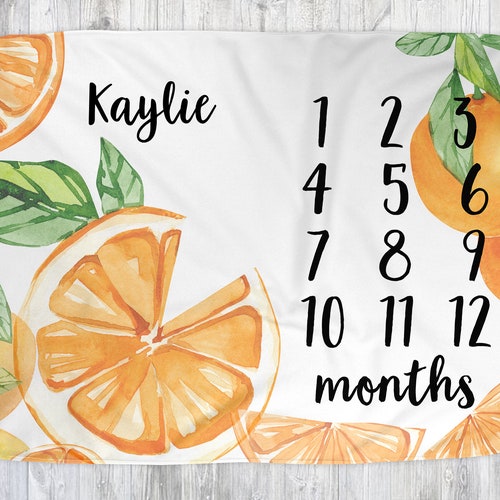 Orange Milestone Baby Blanket Orange Baby Blanket Orange Etsy