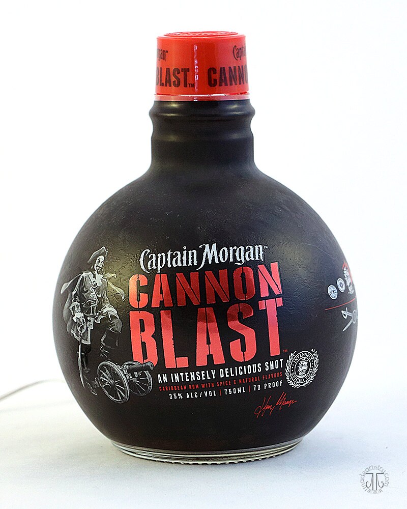 Captain Cannon Blast Cannon Ball Recycled Liquor Bottle Etsy