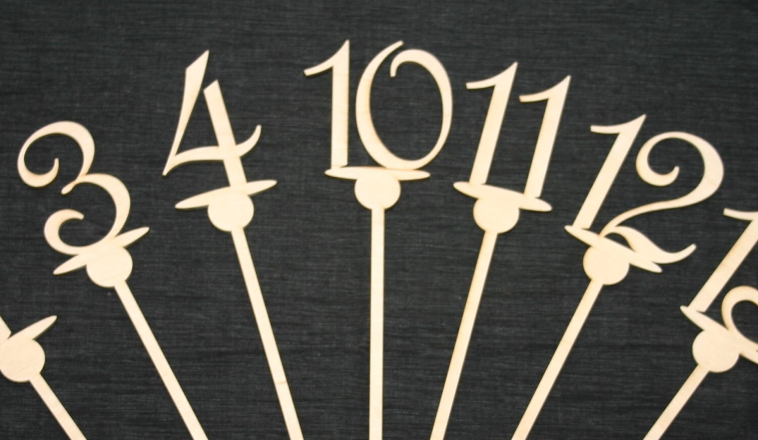 Table Numbers on a Stick, Wood Table Numbers, Table & Ball Design, DIY
