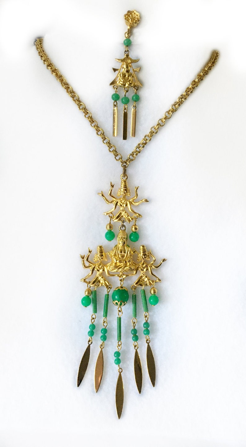 by ART Sensational Hindu Buddha /& Goddess Kali Drop Necklace with Single Earring Art Mode