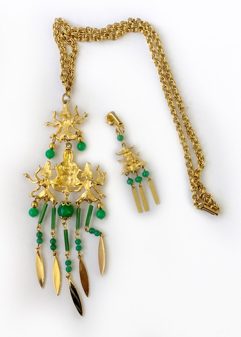 by ART Sensational Hindu Buddha /& Goddess Kali Drop Necklace with Single Earring Art Mode