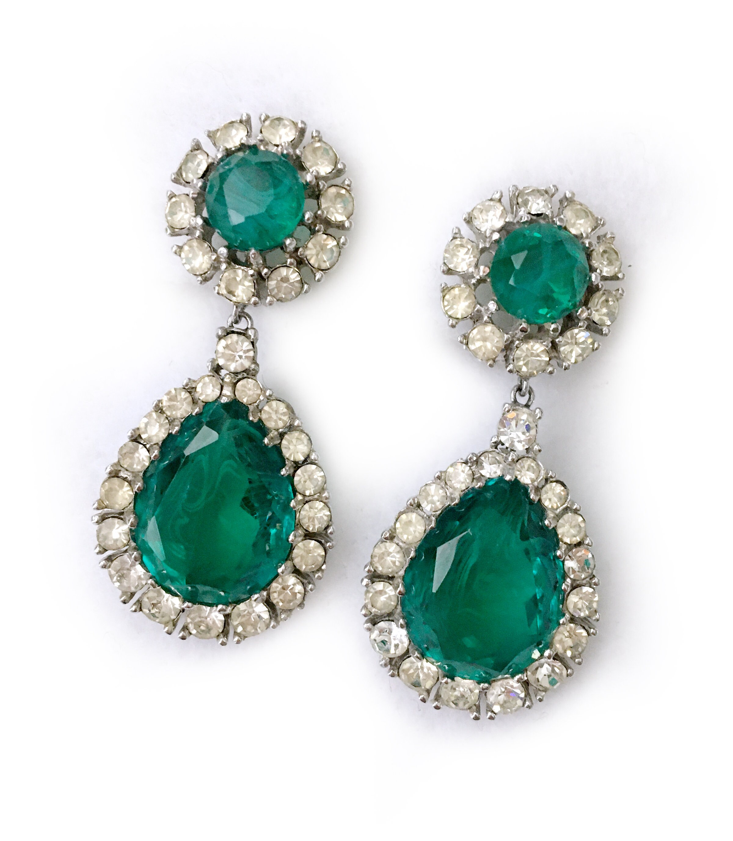 Ciner Iconic Faux 'Flawed Emerald' Drop Earrings Etsy