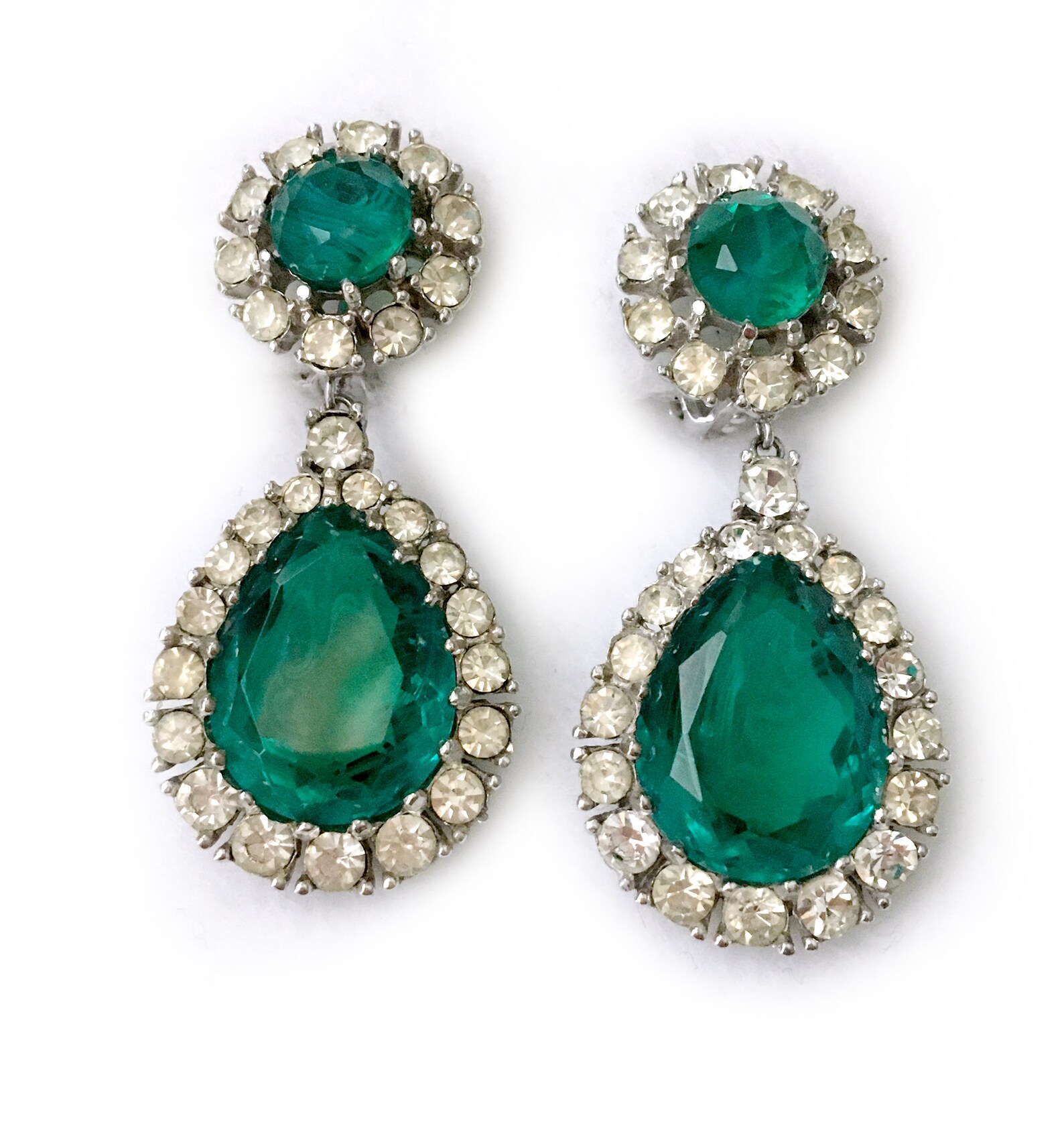 Ciner Iconic Faux 'Flawed Emerald' Drop Earrings Etsy