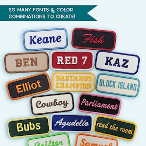 Embroidered Custom Iron-On Rectangle Name Patch