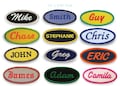 Embroidered Custom Iron-On Oval Name Patch