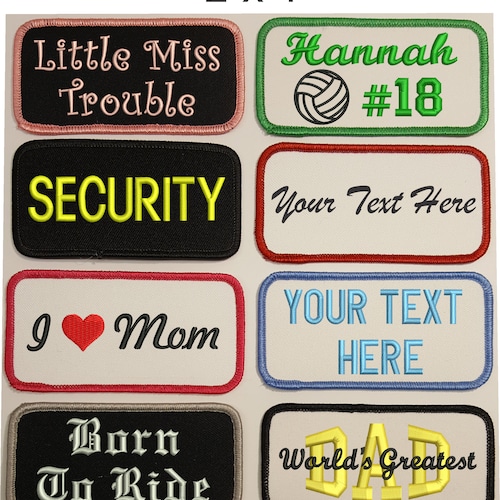 Embroidered Custom Ironon Rectangle Name Patch free Etsy