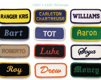 Embroidered Custom Iron-On Rectangle Name Patch