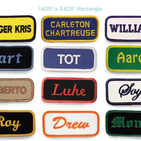 Embroidered Custom Iron-On Rectangle Name Patch