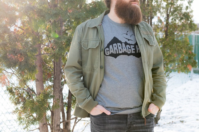 Garbage Hill Winnipeg T-Shirt, Screen Printed, Grey Unisex Tri-Blend image 3