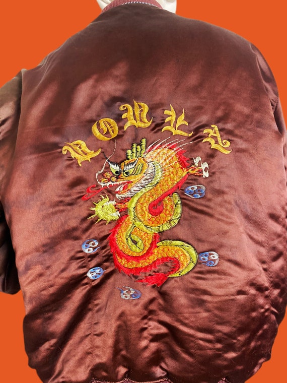 Vintage 1970s souvenir bomber jacket// East Asian… - image 8