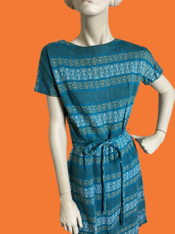 1950s Mid Century Day dress // 1950s Ethnic tiki … - image 9
