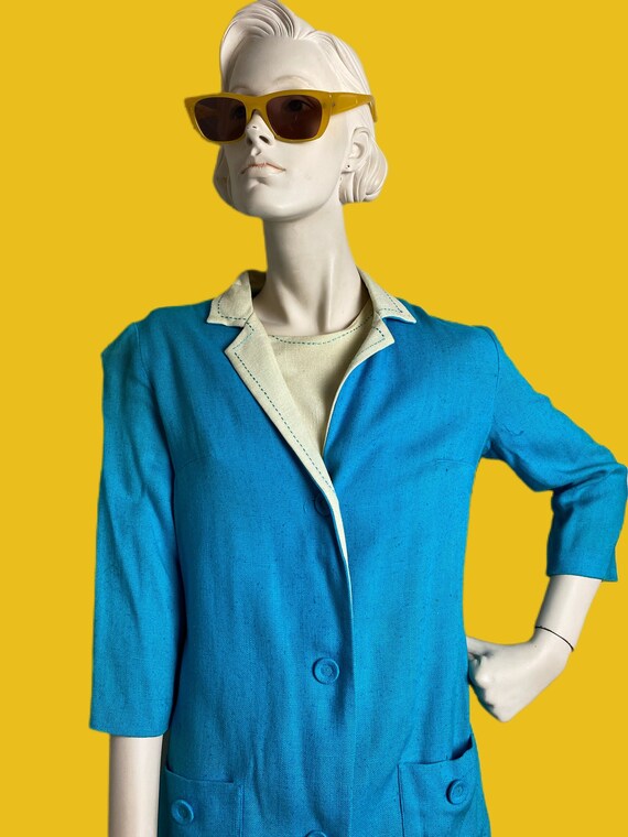 Vintage 70s electric blue suit// country Western … - image 6