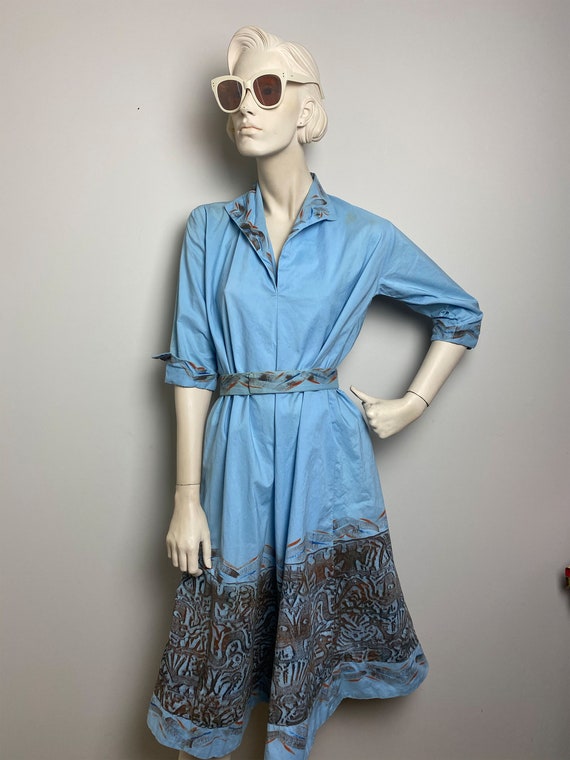 VtG 50s Tiki Batik print circle dress // Puerto r… - image 3