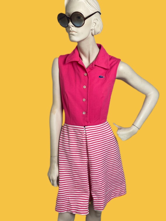 Vintage 70s Pink Lacoste Romper // vintage preppy… - image 4