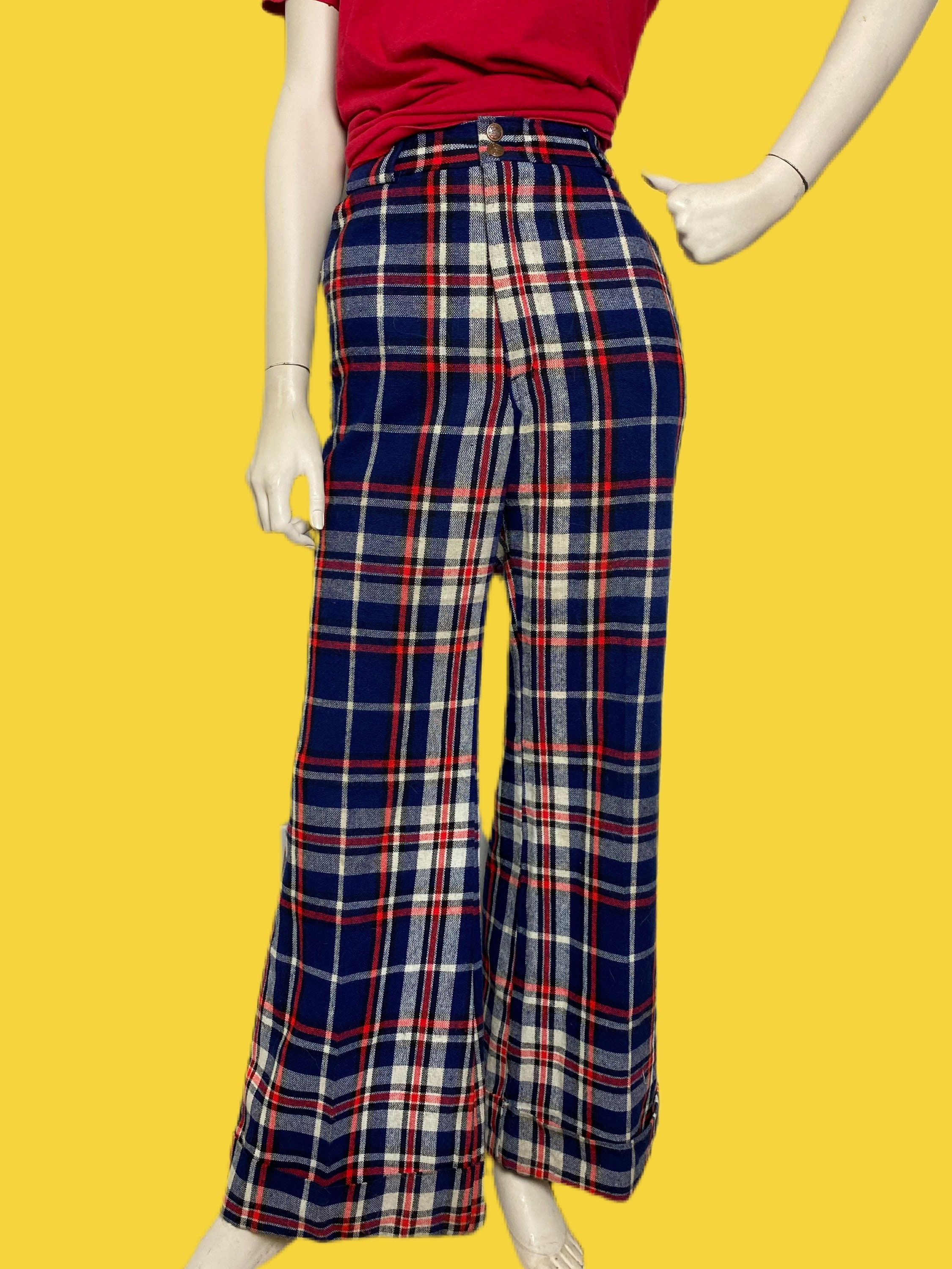 red plaid bell bottoms