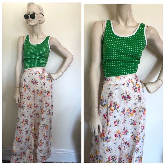 60s palazo wildflower disco pant// Wide leg bohemi