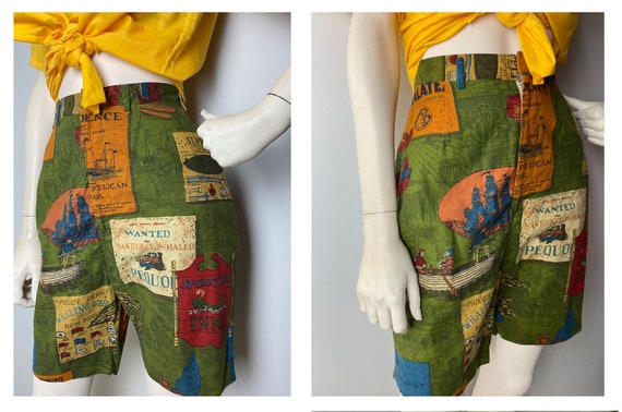 VtG 50s/60s novelty print shorts // suit case trav