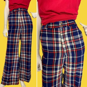 red plaid bell bottoms