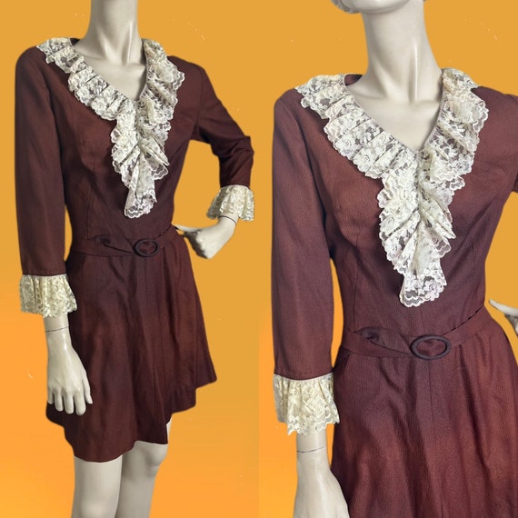1960s Lolita Mini dress// Black magic psychedelic… - image 1