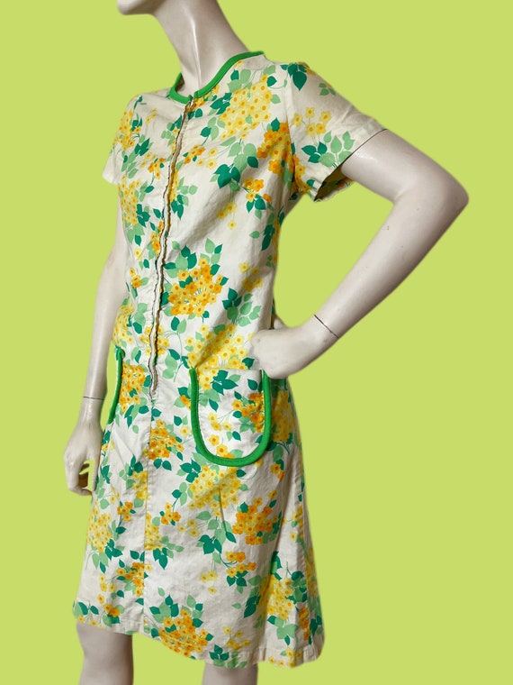 Vintage 60s daisy shift// Mod twiggy dress with b… - image 3