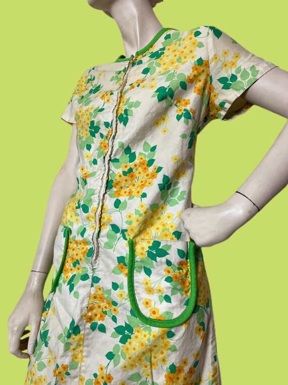 Vintage 60s daisy shift// Mod twiggy dress with b… - image 5