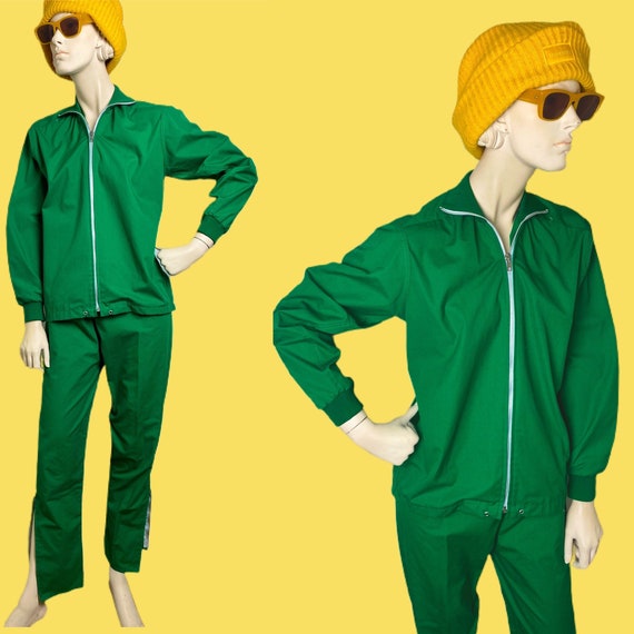 Vtg 80s/90s green track suit //Kelly green Liga sp