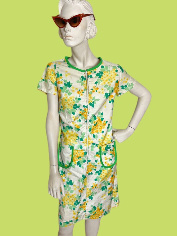 Vintage 60s daisy shift// Mod twiggy dress with b… - image 4
