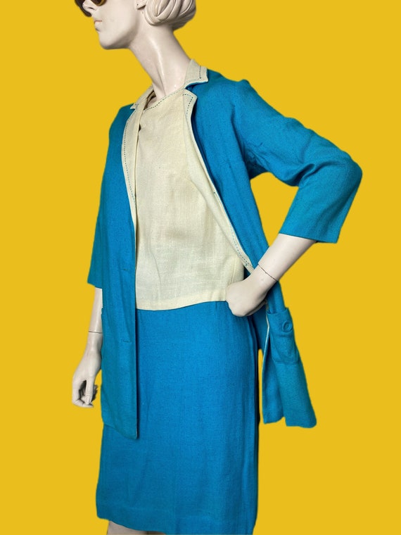 Vintage 70s electric blue suit// country Western … - image 3