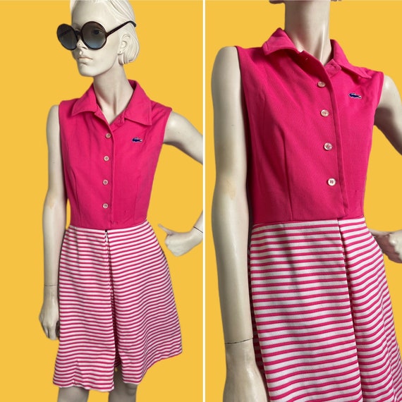 Vintage 70s Pink Lacoste Romper // vintage preppy… - image 1