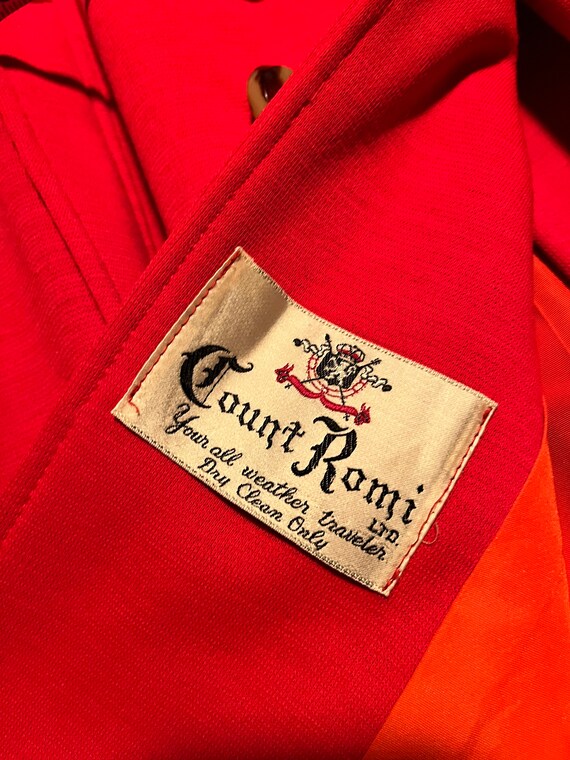 Vintage 1970s Red Trench Coat// Mod Double breast… - image 10