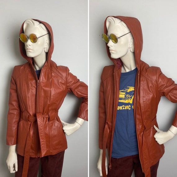 Badass biker babe 70s hooded leather jacket // tru