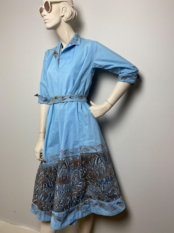 VtG 50s Tiki Batik print circle dress // Puerto r… - image 2