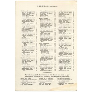 500 Délicieuses Salades, 1940 millésime Apéritifs, Fruits, Vert, Jeté, Moulé, Viande, Fruits de mer, Vinaigrettes, Vacances, Congelé Bon État image 4