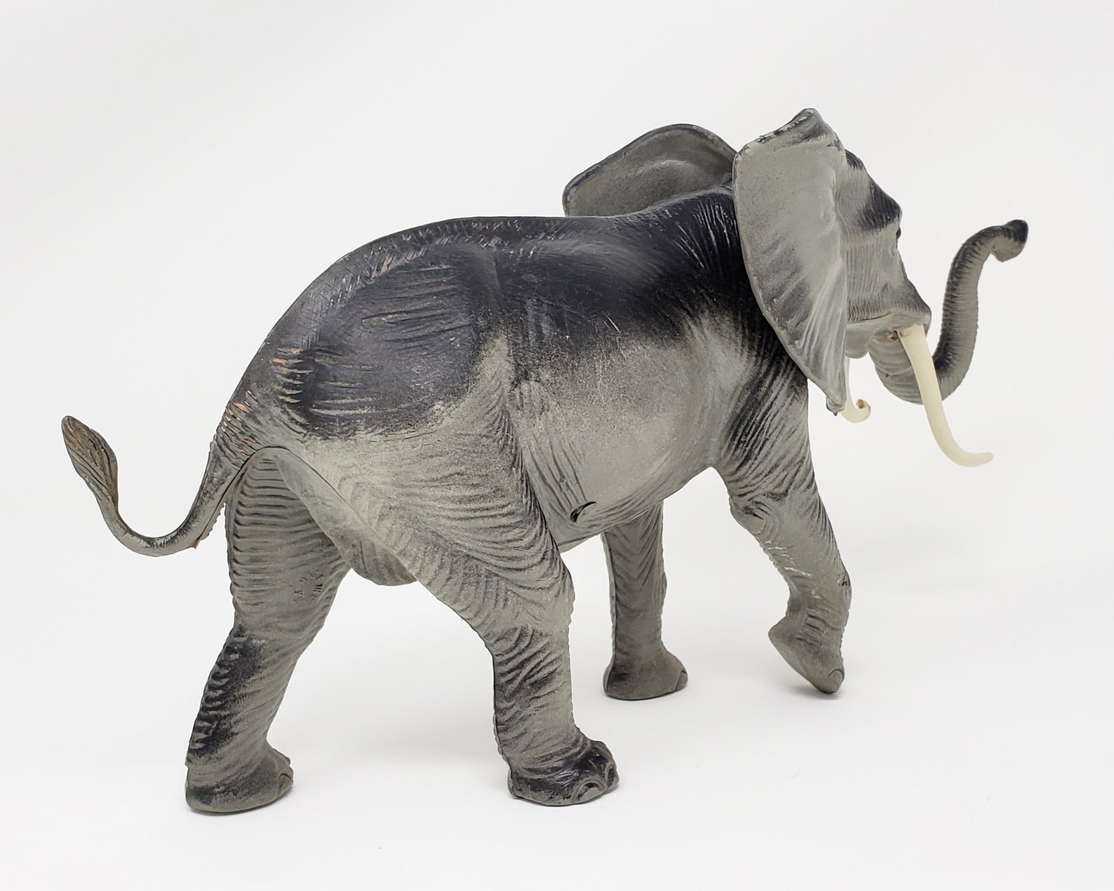 Vintage Hard Plastic Elephant Toy Long Tusks 12Inches x Etsy