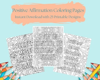25 Positive Affirmation Coloring Pages