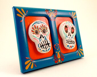 Day of the Dead Sugar Skull Nicho Dia de los muertos art Mexican folk art Free Shipping