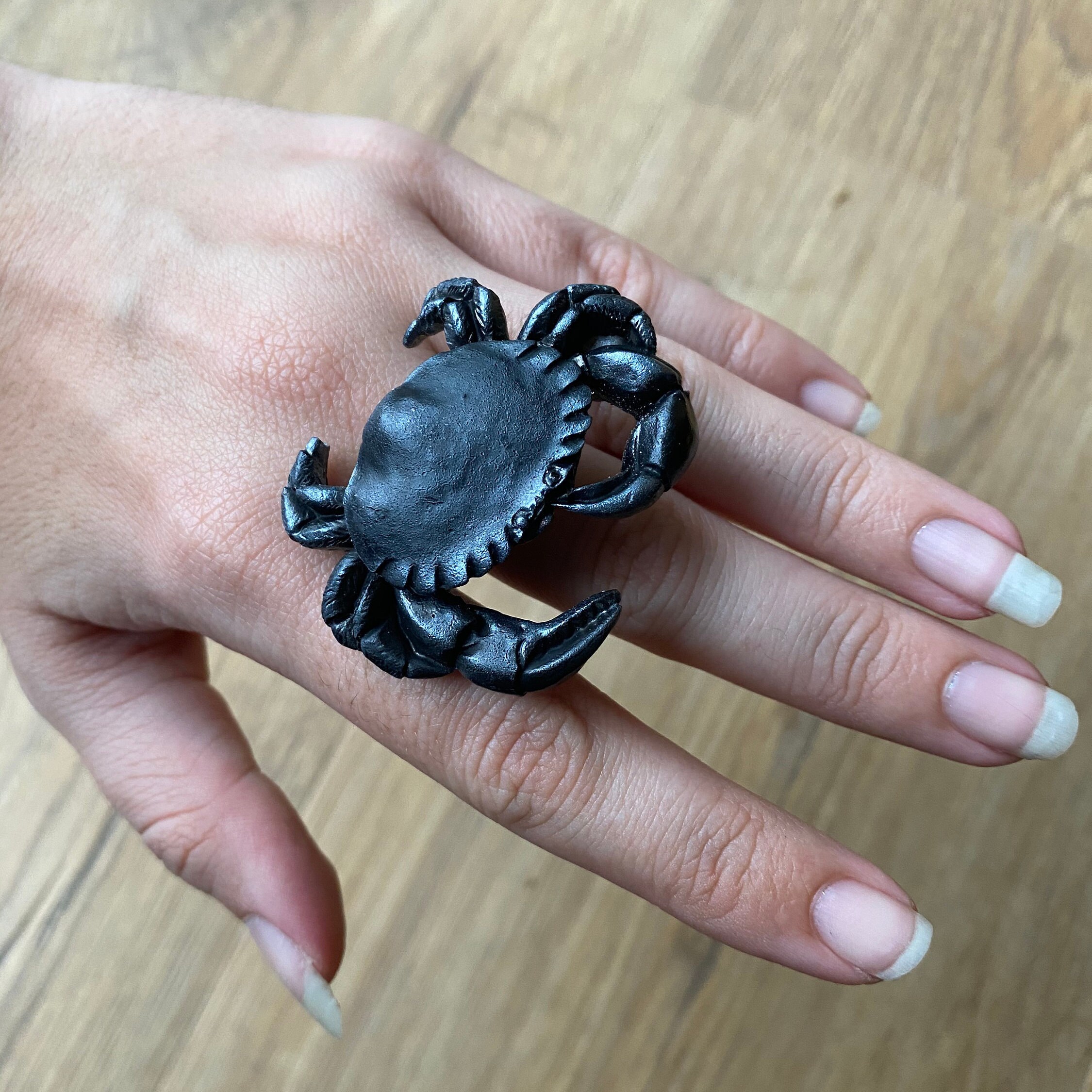 Custom Colour Waterproof Crab Ring Creature Companion Rings Etsy