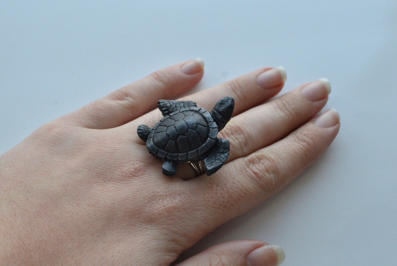 Custom Colour Waterproof Sea Turtle Ring Creature Companion Etsy