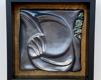 Abstract Sculpted Ceramic Tile Wall Art