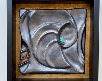 Abstract Sculpted Ceramic Tile Wall Art