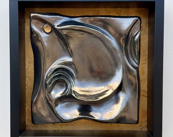Abstract Sculpted Ceramic Tile Wall Art