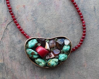 Mosaic Necklace, Mosaic Pendant, Unique Necklace